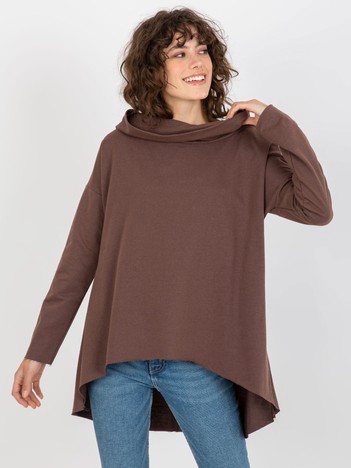 Dark brown loose one size sweatshirt with longer back
