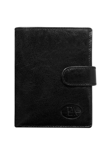 Men's Black Leather Wallet Fastened