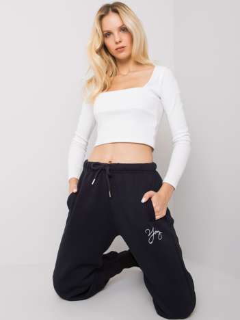 Navy blue sweatpants with Lily inscription 