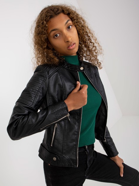 Black Women's Eco Leather Ramone Jacket 