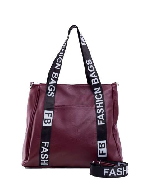 Burgundy eco leather city bag
