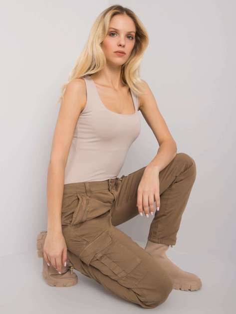 Dark beige Ivy fabric pants 