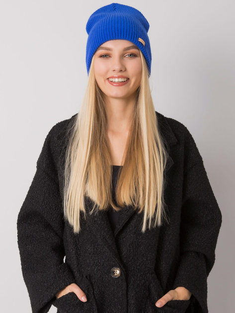 Dark blue knitted beanie cap RUE PARIS
