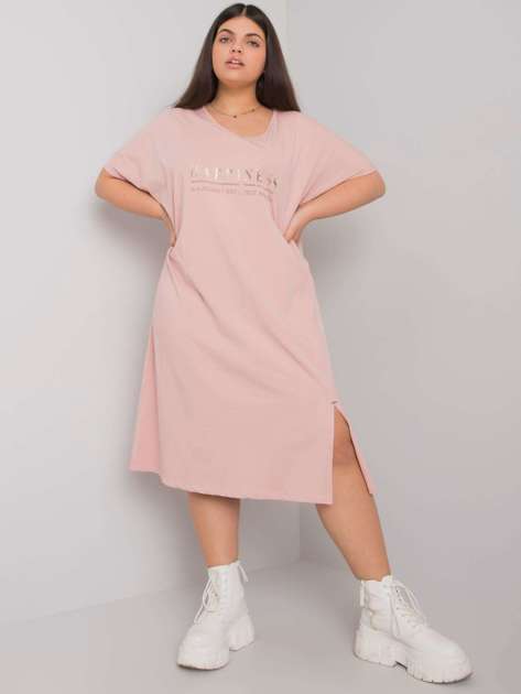 Dirty Pink Plus Size Dress with Slit Lucy 