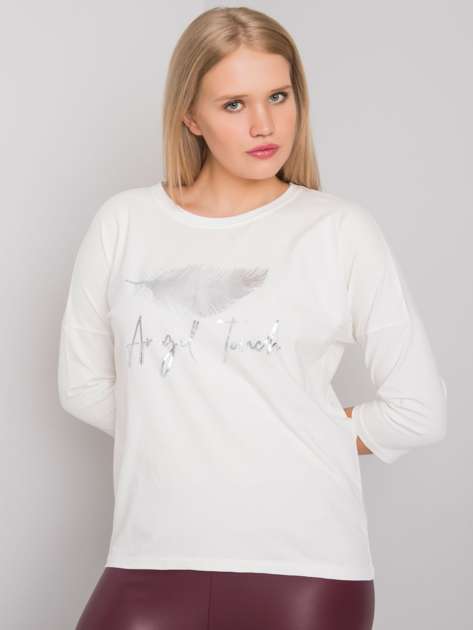 Ecru blouse plus size with print Dahlea
