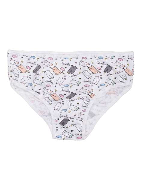 Ecru briefs for a girl with prints