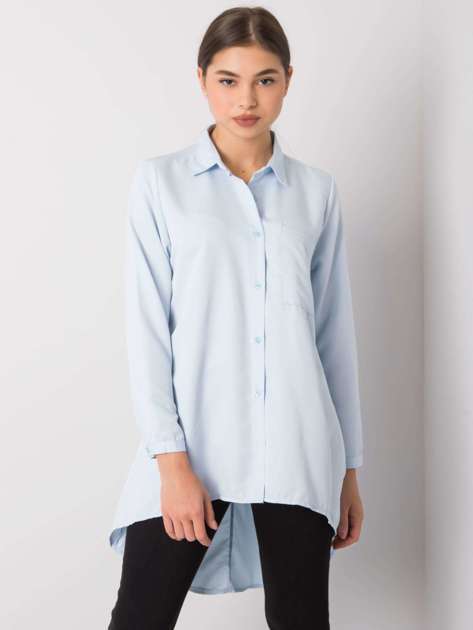 Gillian's light blue asymmetric shirt
