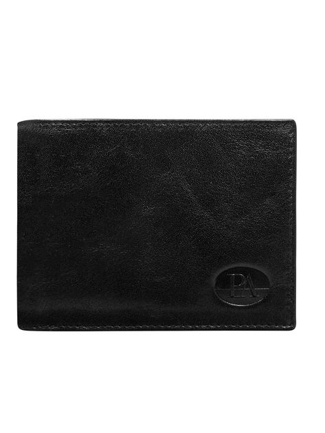 Horizontal black men's wallet leather without clasp